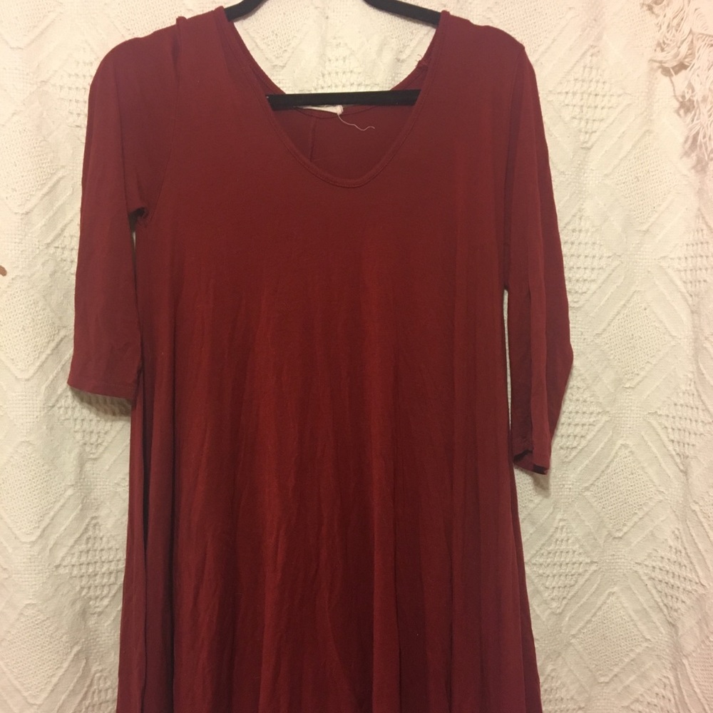 Maroon flounce dress